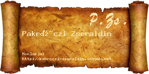 Pakróczi Zseraldin névjegykártya